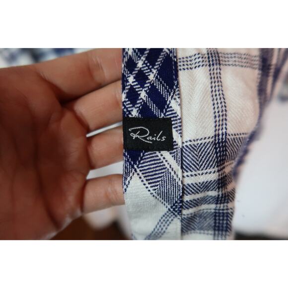 Rails White Sky Mauve set of 2 Plaid Flannel Sleep Shirt S - Picture 2 of 14